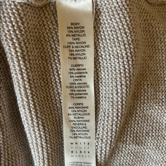 White House Black Market Tan Knit with  Silver Mini Dress size S - Picture 10 of 11